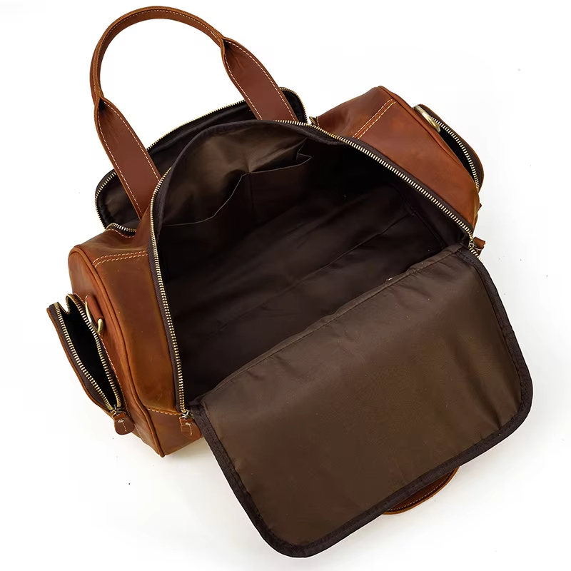 Leather Travel Duffel Bag