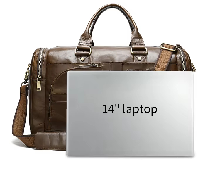 Men's leather travel bag