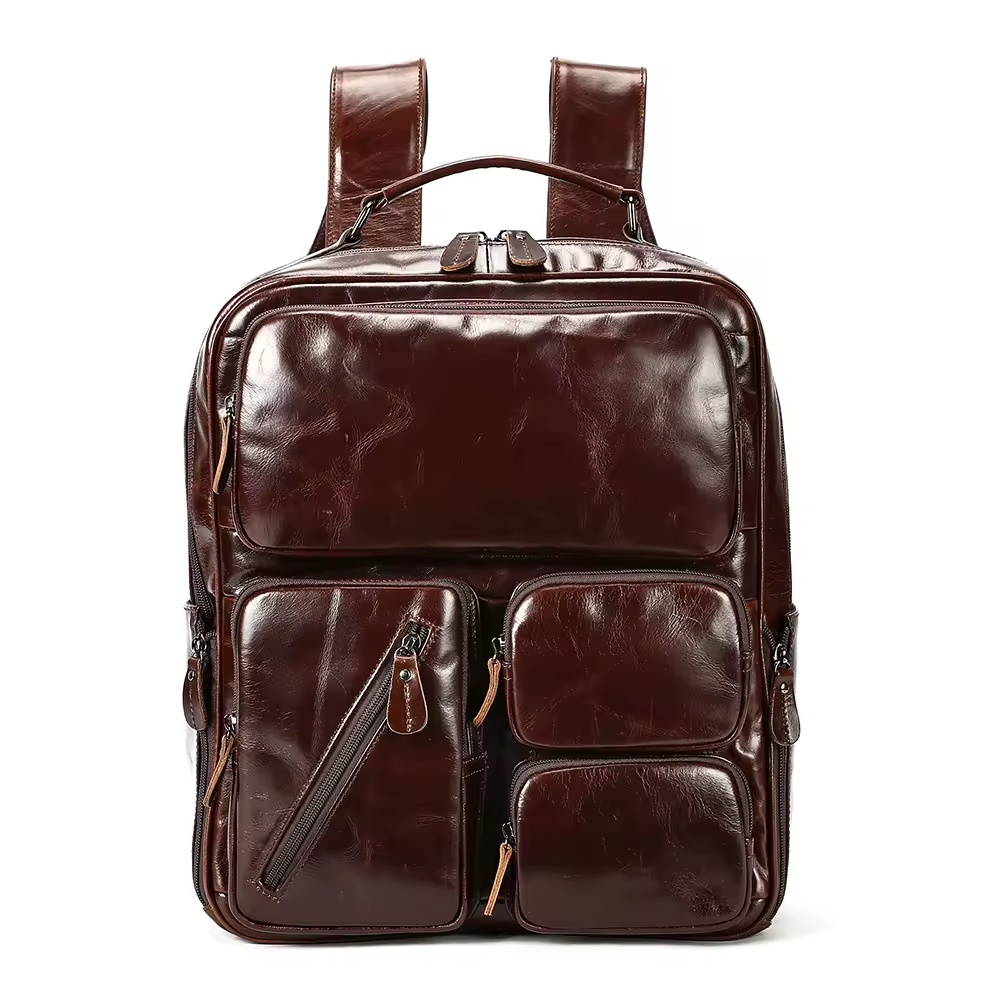 Leather Laptop Backpack