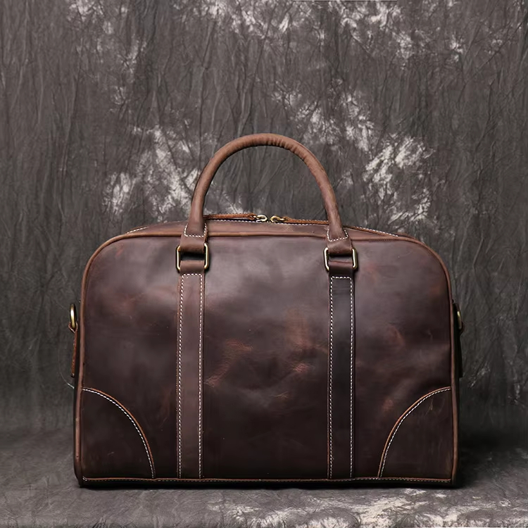 Italian Vegetable Tanned Leather Portable Briefcase