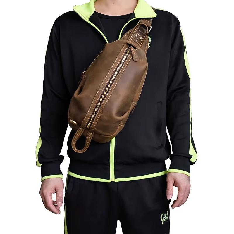 Brown Leather Sling Bag