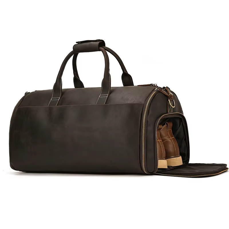 Leather Travel Duffel Bag