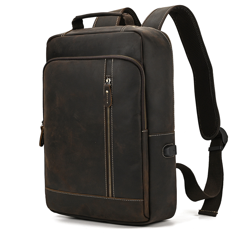 Vintage Leather Laptop Backpack