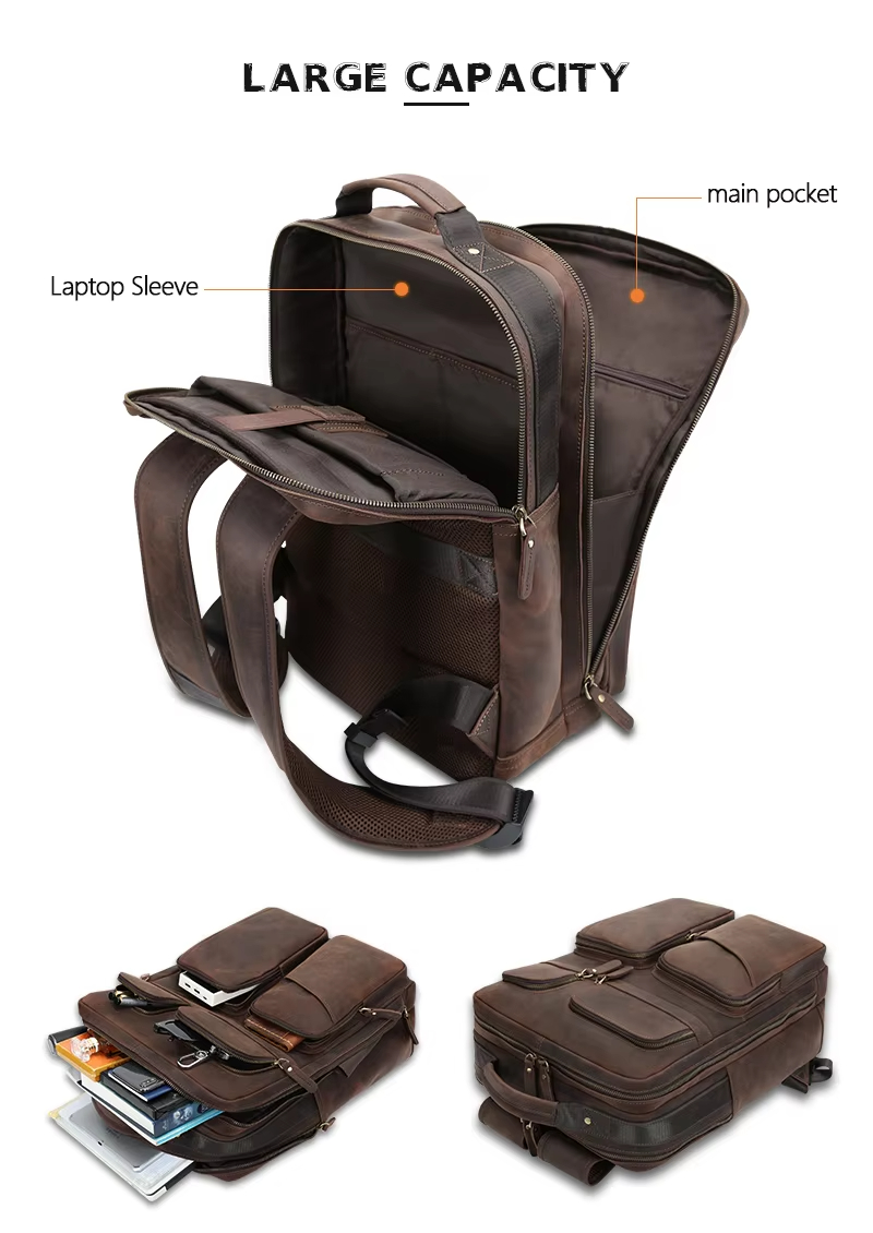 Leather Laptop Backpack