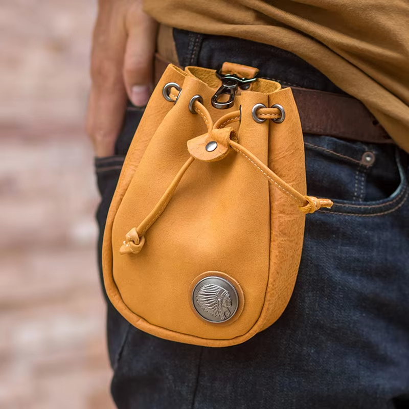 Leather Drawstring Pouch