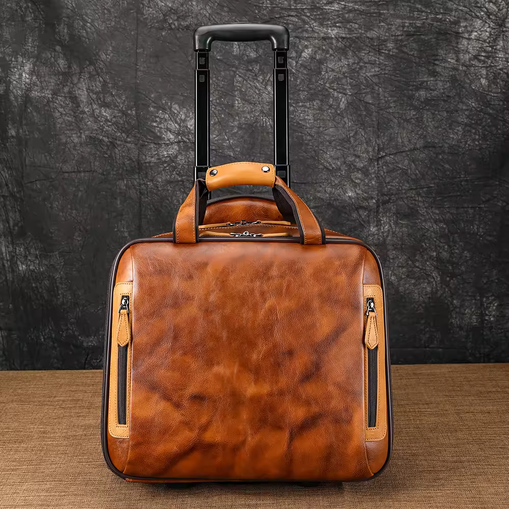 Cowhide Trolley Case