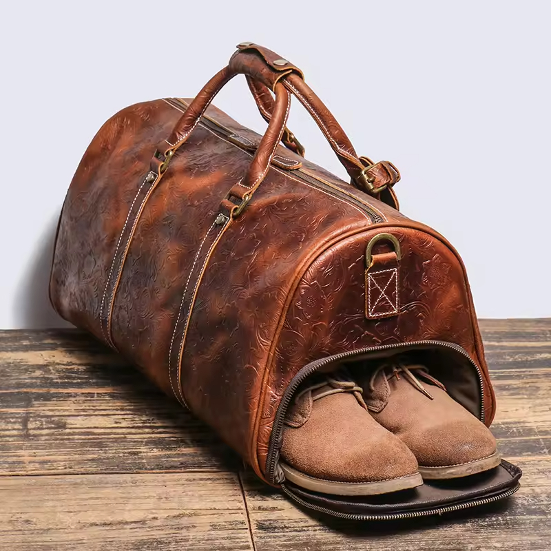 Vintage Leather Duffel Bag
