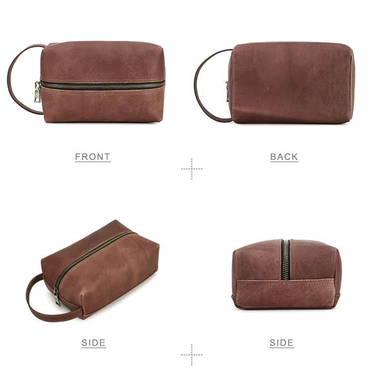 Green Leather Toiletry Bag