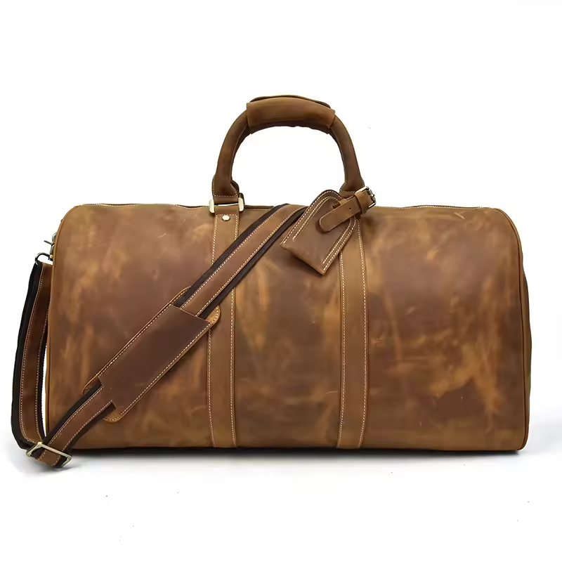 Leather Travel Duffel Bag