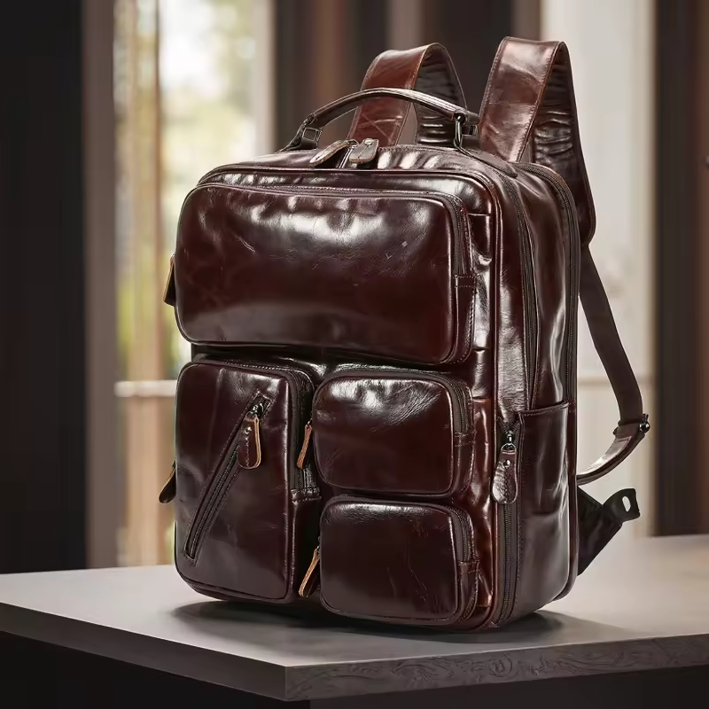 Leather Laptop Backpack