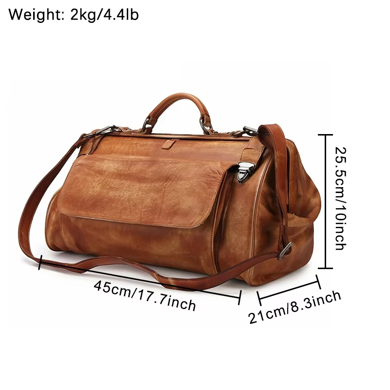 Leather Travel Duffel Bag