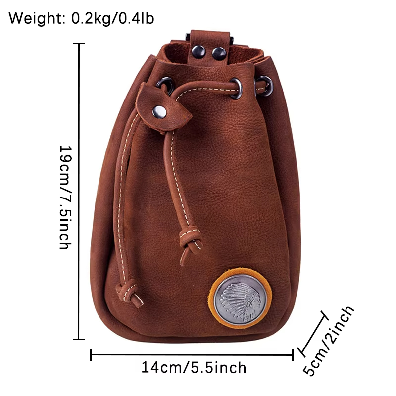 Leather Drawstring Pouch