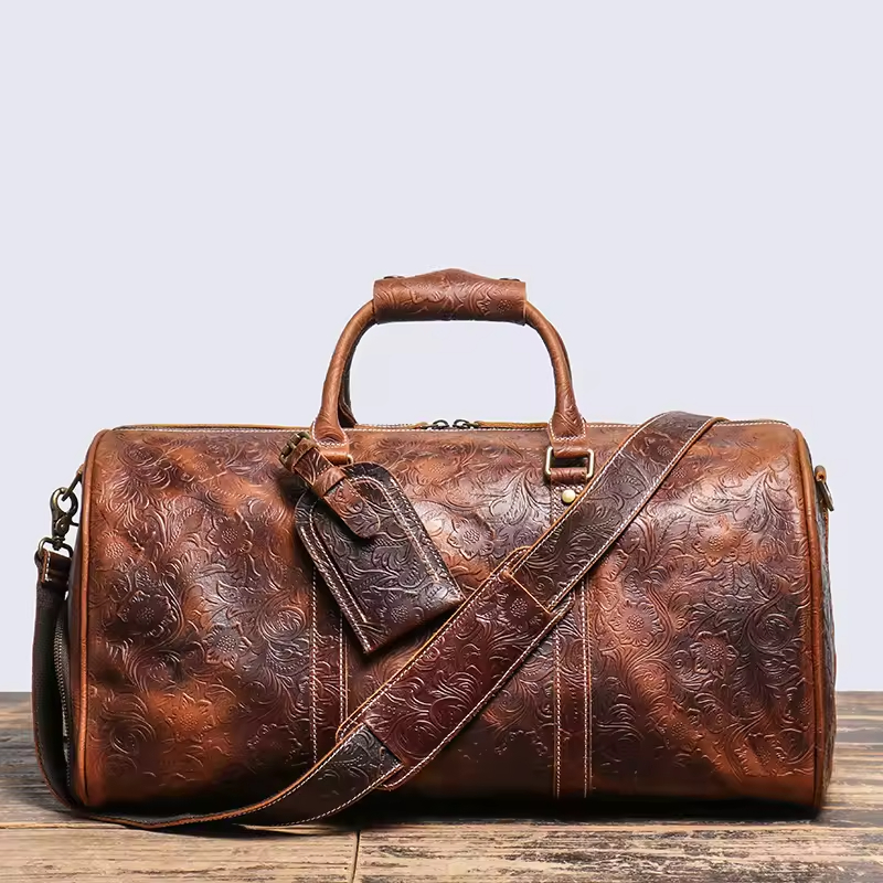 Vintage Leather Duffel Bag
