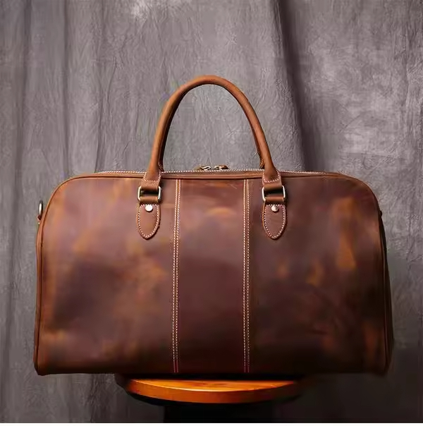 Vintage Leather Duffel Bag