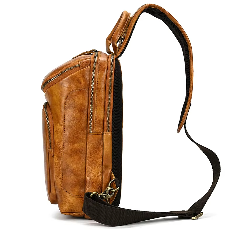 Men's Leather Sling Backpack