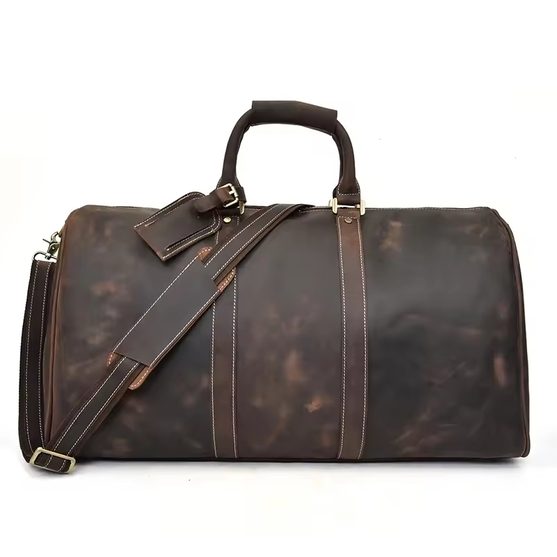 Luxury Leather Travel Duffel Bag