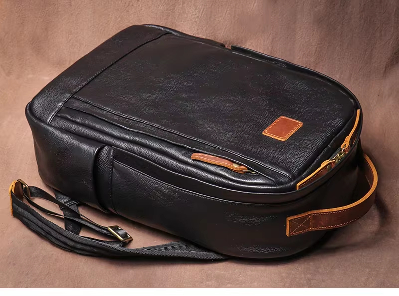 Black Leather Backpack