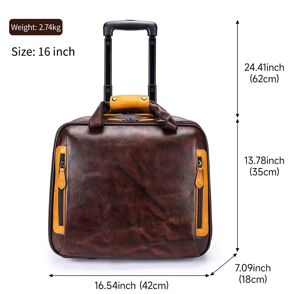 Cowhide Trolley Case