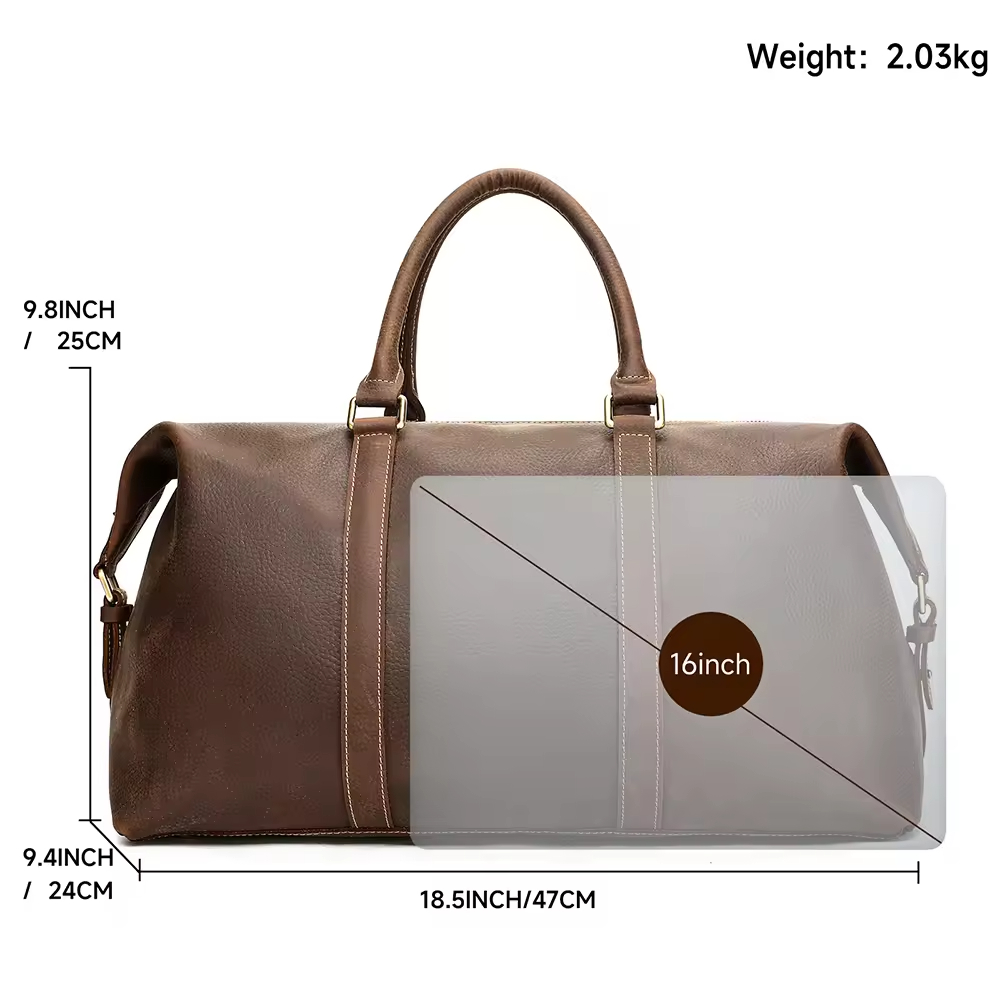 Cowhide Leather Travel Bag