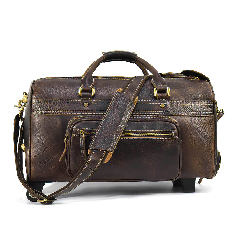 Leather Travel Duffel Bag