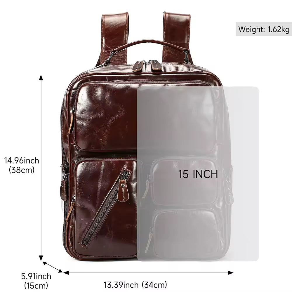 Leather Laptop Backpack