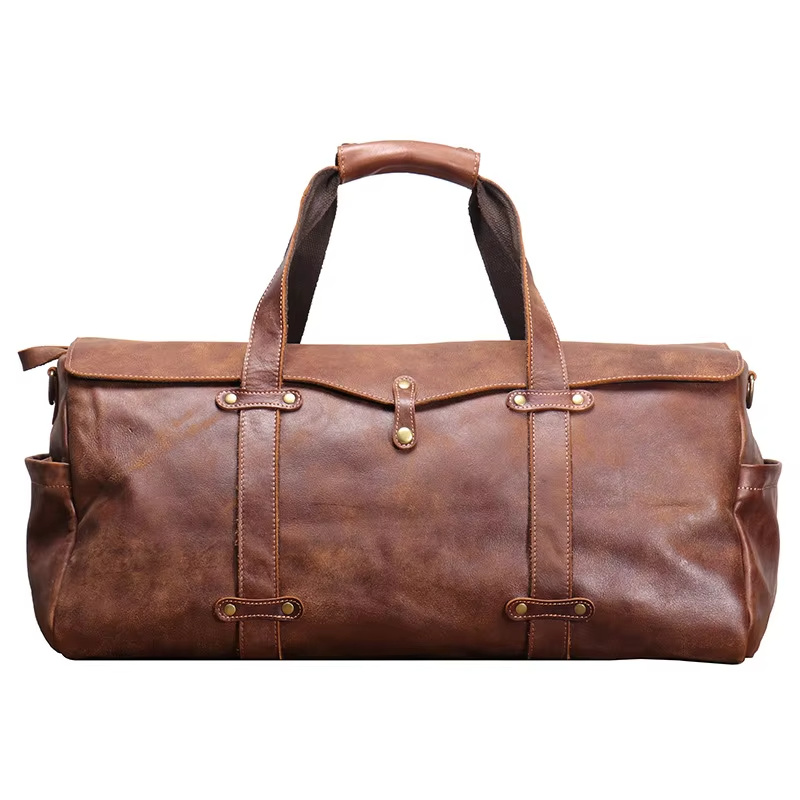 Leather Travel Duffel Bag