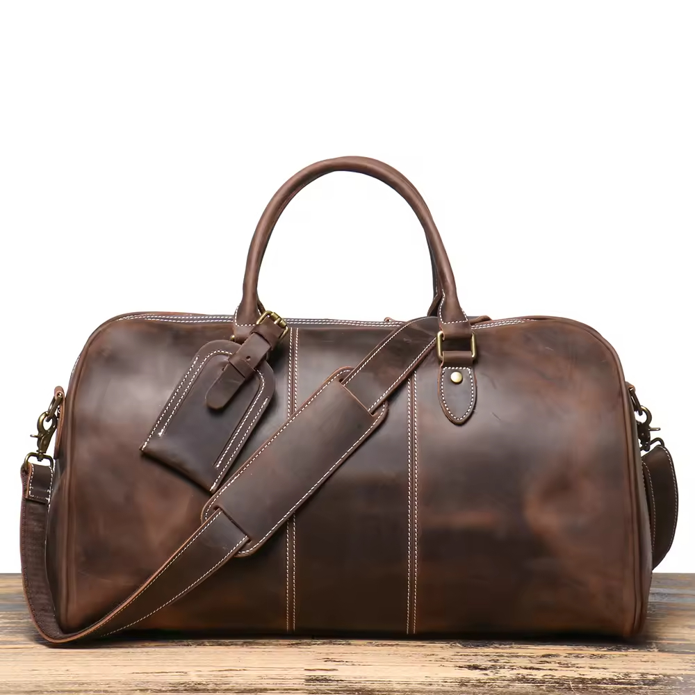 Vintage Leather Duffel Bag