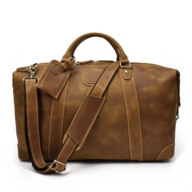 Leather Travel Duffel Bag