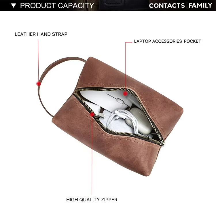 Green Leather Toiletry Bag