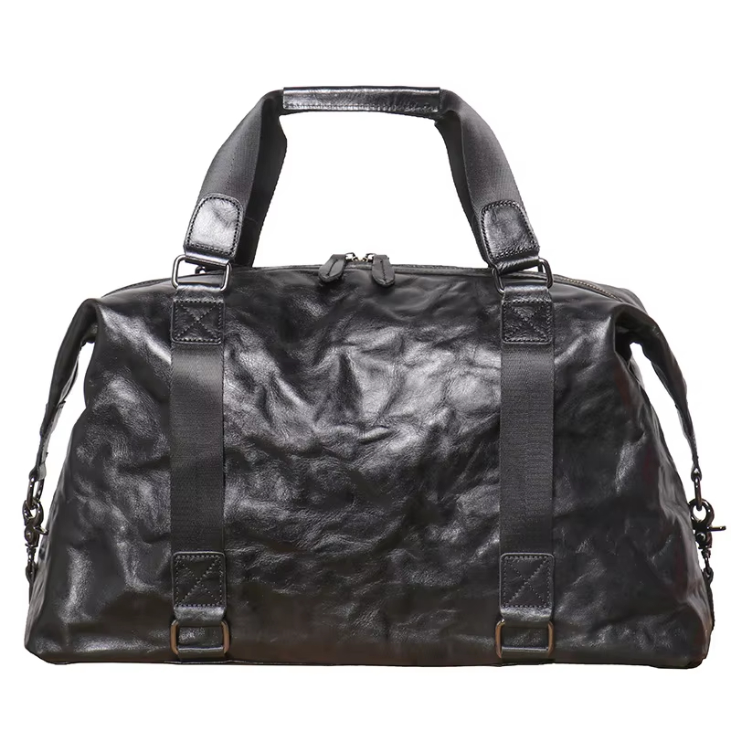 Vintage Leather Travel Duffel Bag