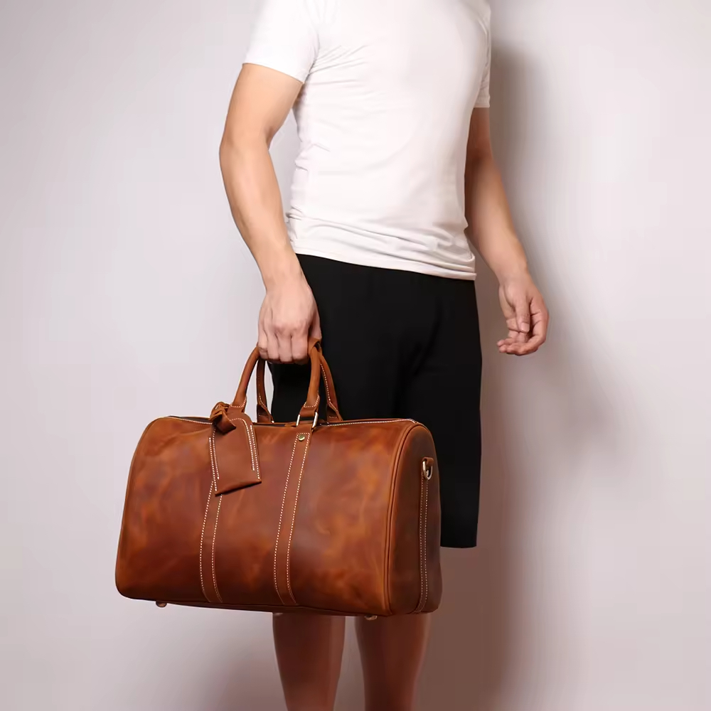 Vintage Leather Duffle Bag