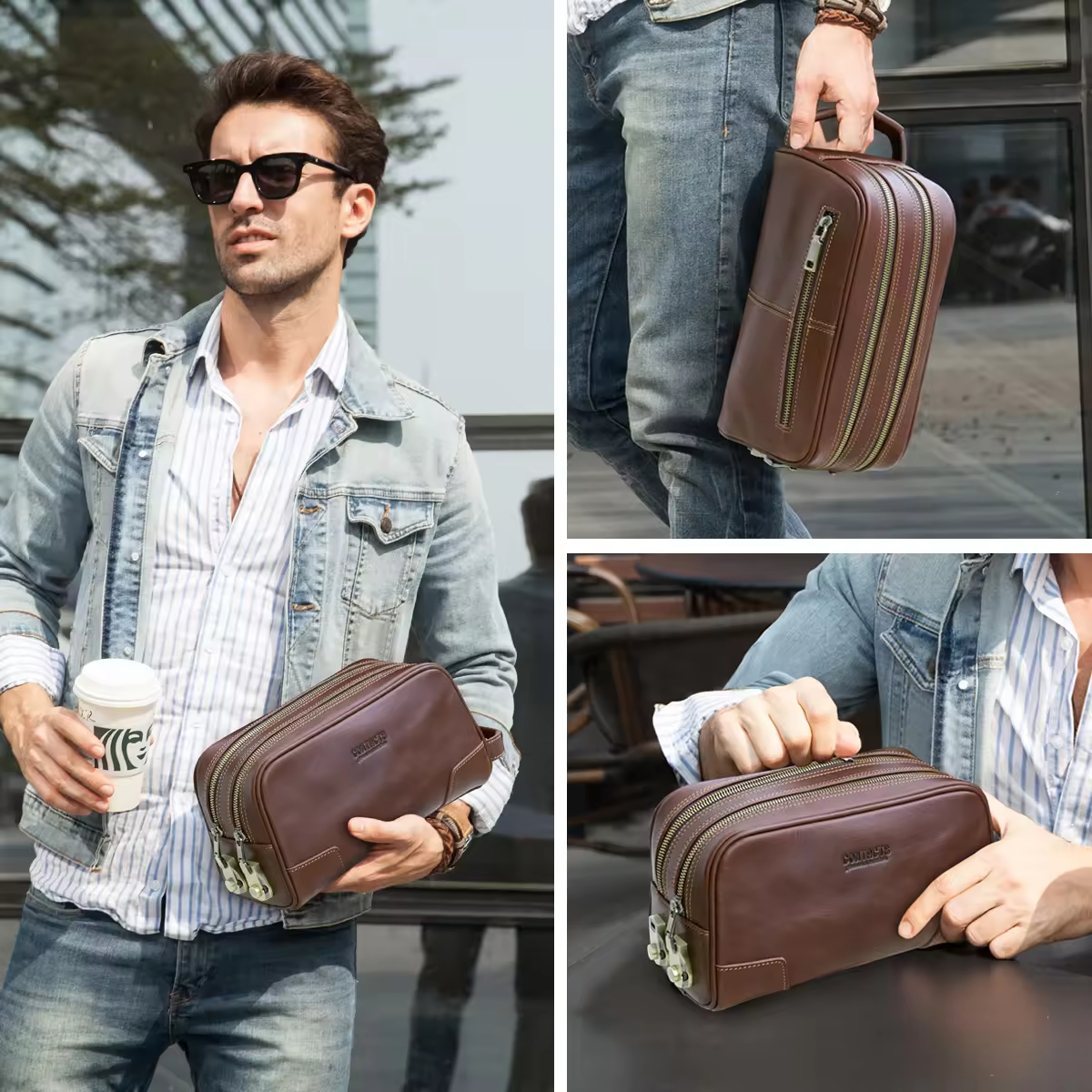 Leather Travel Toiletry Bag