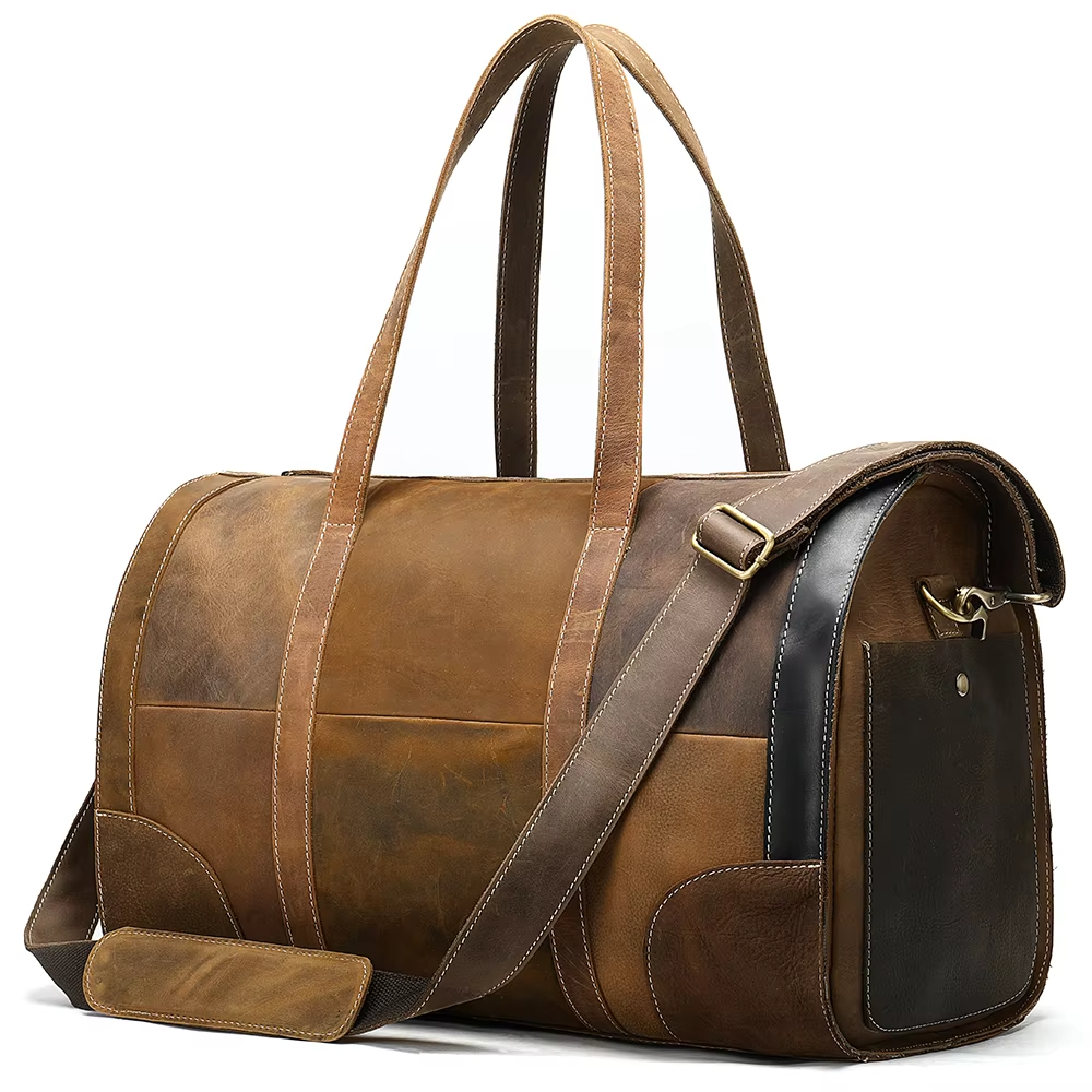 Leather Travel Duffel Bag