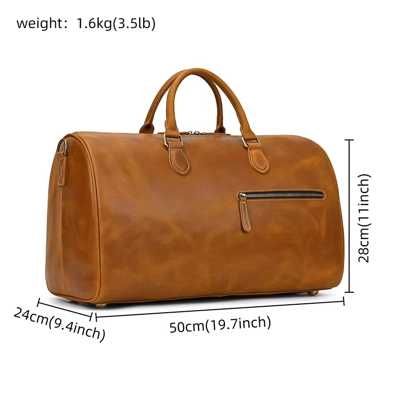 Leather Travel Duffel Bag