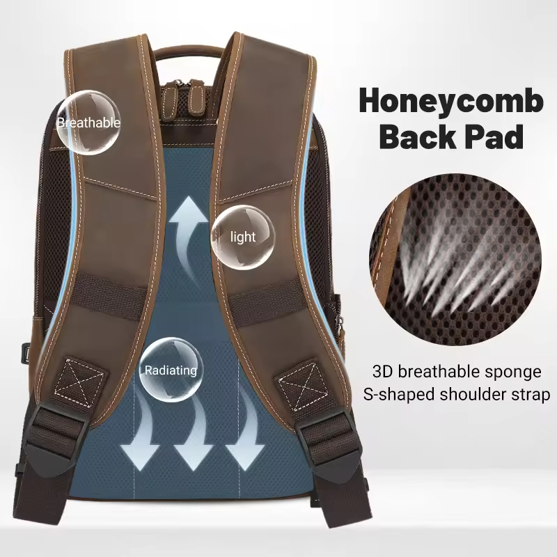 Leather Laptop Backpack