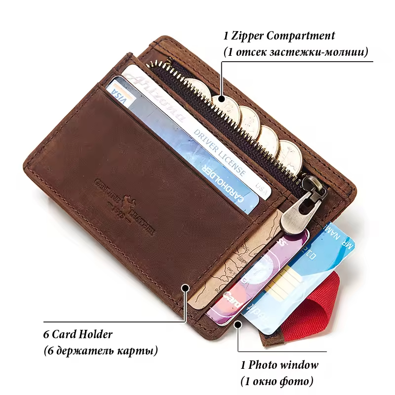Slim Leather Card Holder Wallet