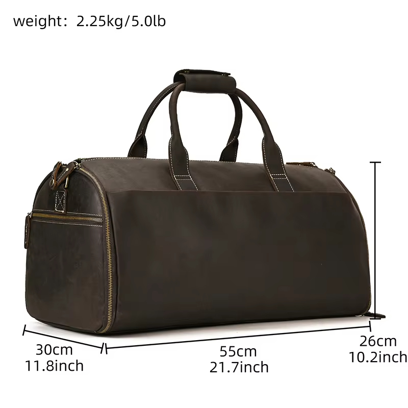 Leather Travel Duffel Bag