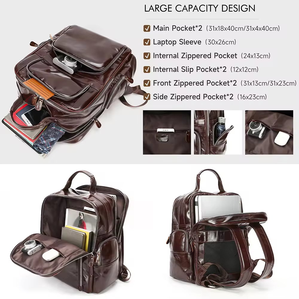 Leather Travel Backpack