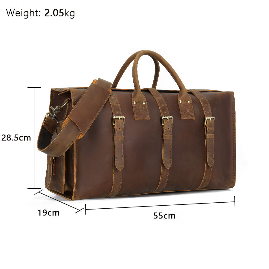 Retro Crazy Horse Leather Travel Bag