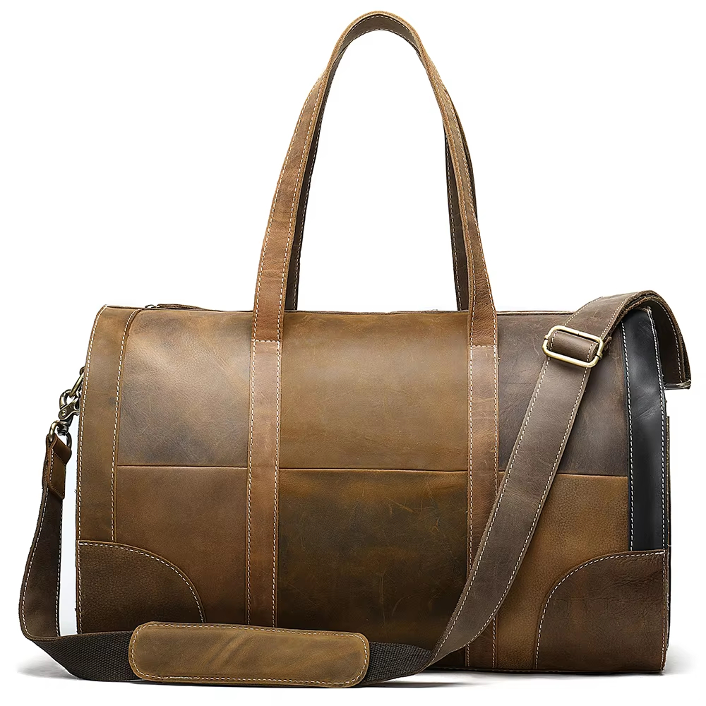 Leather Travel Duffel Bag