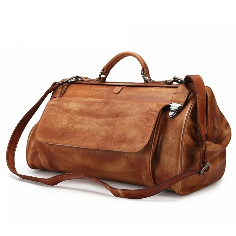 Leather Travel Duffel Bag