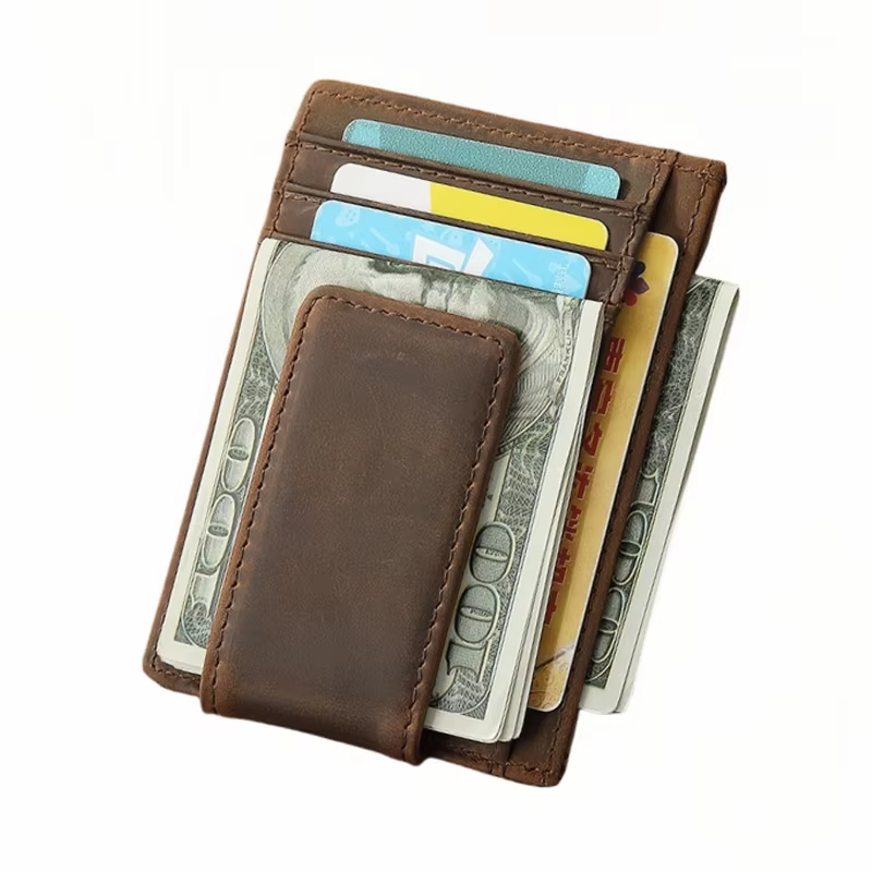 Slim Leather Money Clip Wallet