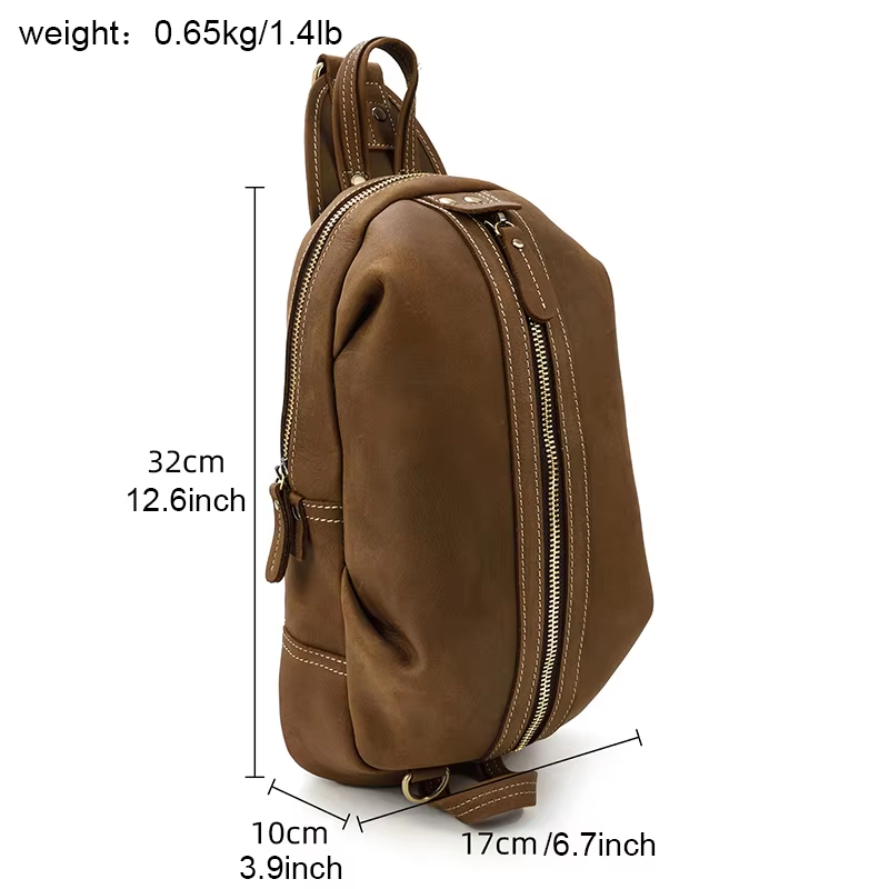 Brown Leather Sling Bag