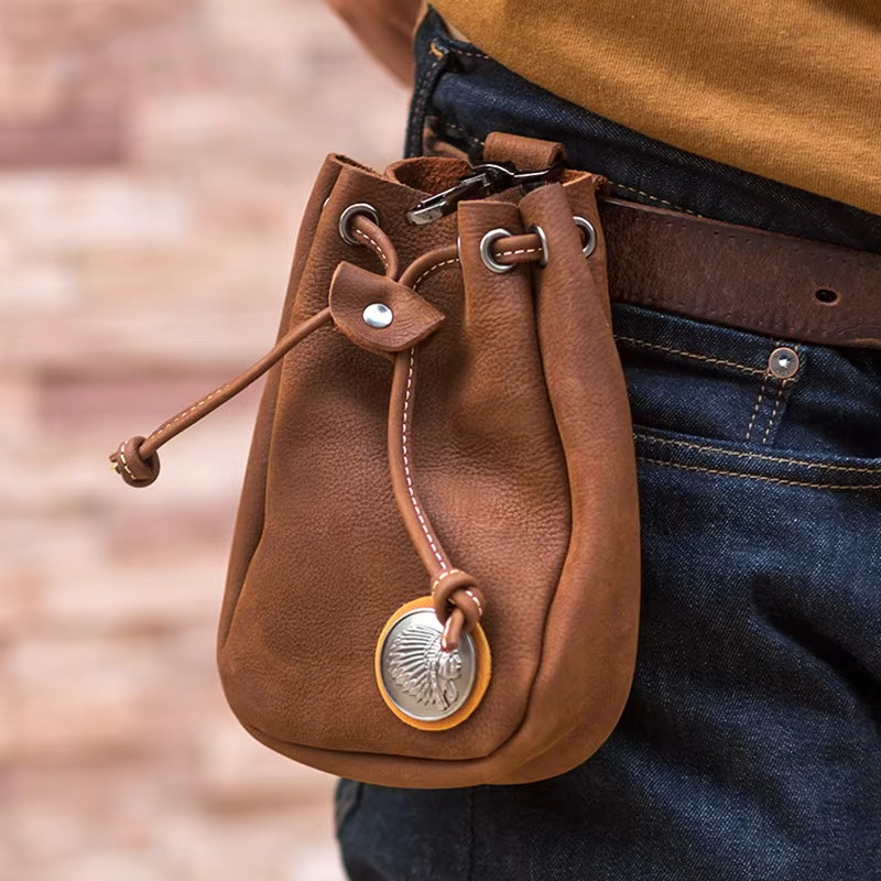 Leather Drawstring Pouch