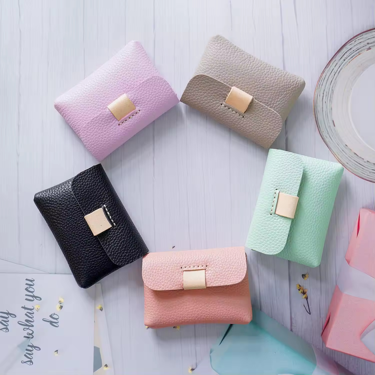 Black Textured Leather Wallet