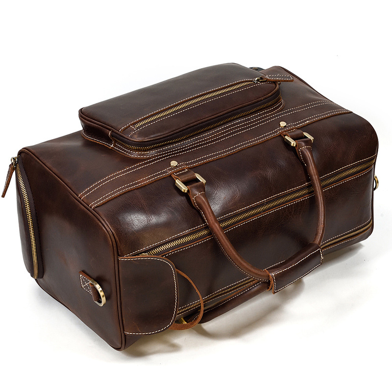 Leather Travel Duffel Bag