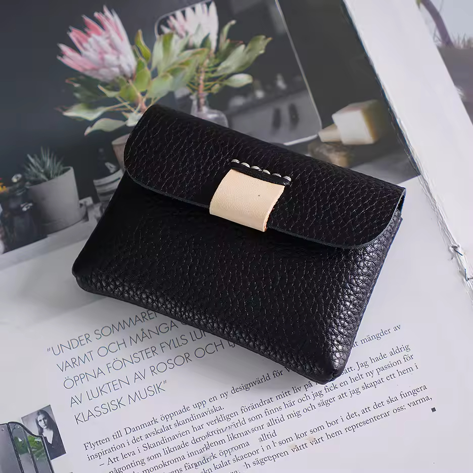 Black Textured Leather Wallet