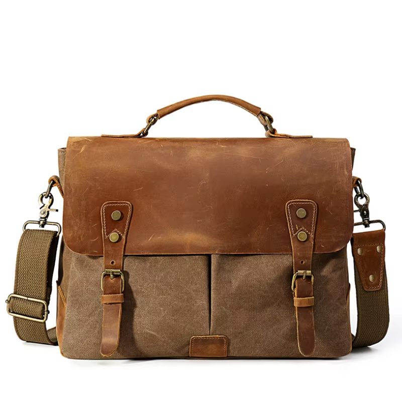 Vintage Leather Messenger Bag