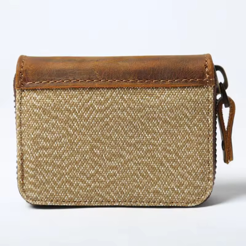 Brown Zipper Card Wallet