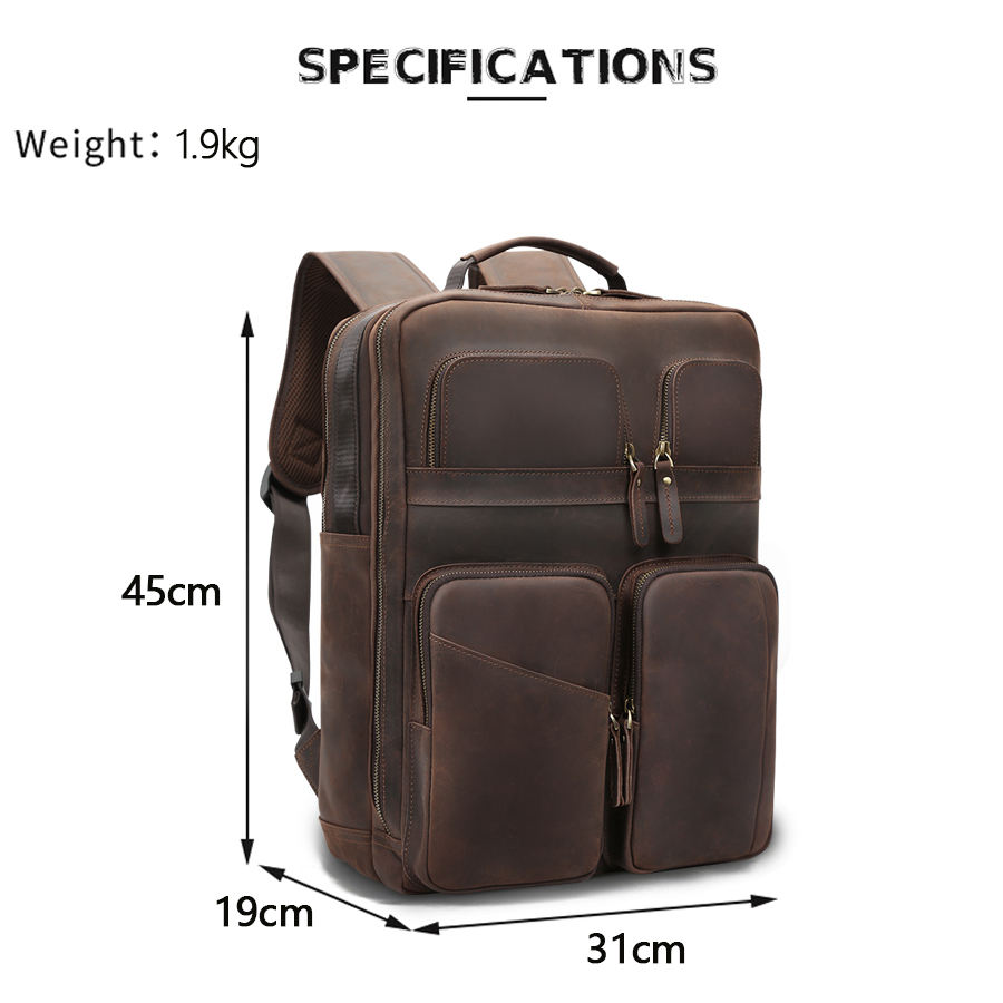 Leather Laptop Backpack